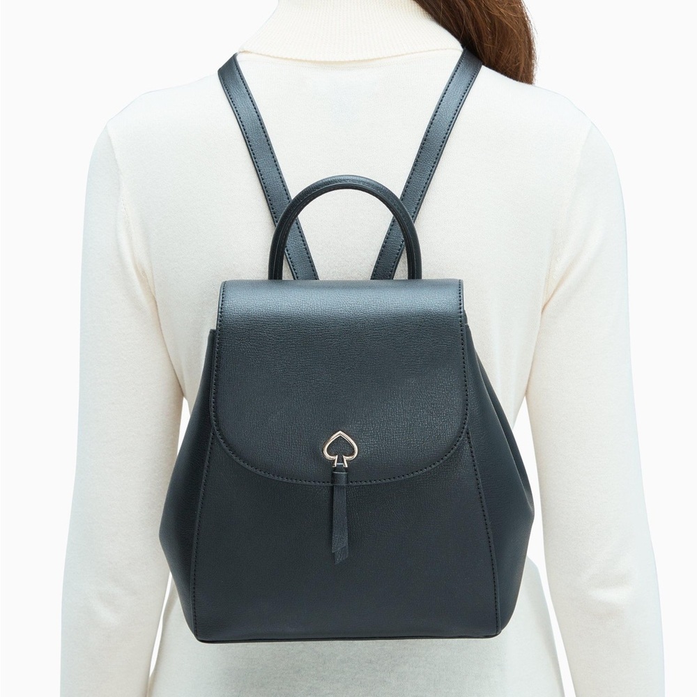 Kate Spade Adel Medium Flap Backpack in Black